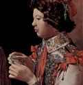 Шулер (с бубновым тузом). Фрагмент. 1633-1639 - Холст, маслоБароккоФранцияПариж. Лувр